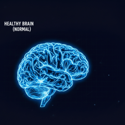 Brain with normalized neural pathways after tinnitus treatment